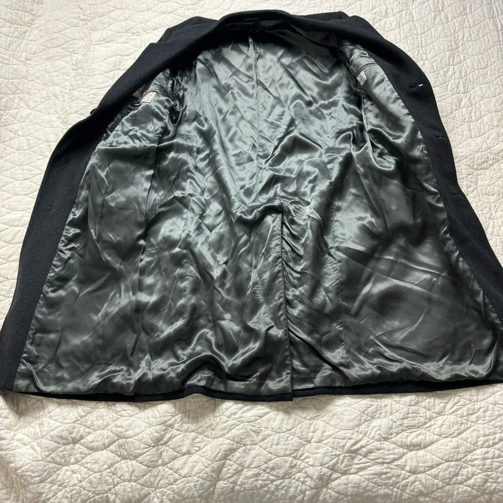 Mens Henry James Ltd Vtg Italy Cashmere Wool Three Button Long Overcoat Gray 42R - Picture 12 of 15